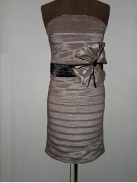 Cocktailkleid plisse�, camelbeige