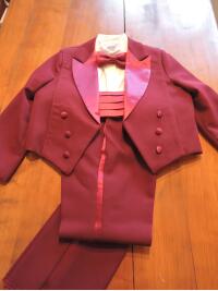 Smoking f�r Knaben, bordeaux, 5-teilig